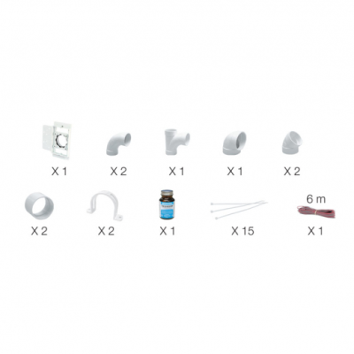 Ensemble d'installation - Prises murales blanches - Vaculine