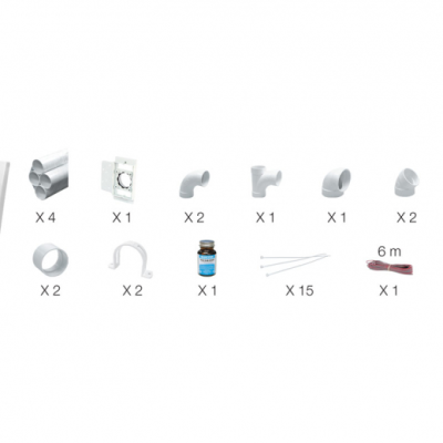 Ensemble d'installation pour prise murale blanche Deco Vac et prise(s) incluse(s)