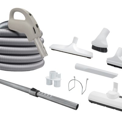 Ensemble d'accessoires 24V Boyau 30 pieds Super Pack avec brosse 12 po (30,5 cm) et balai à air turbo