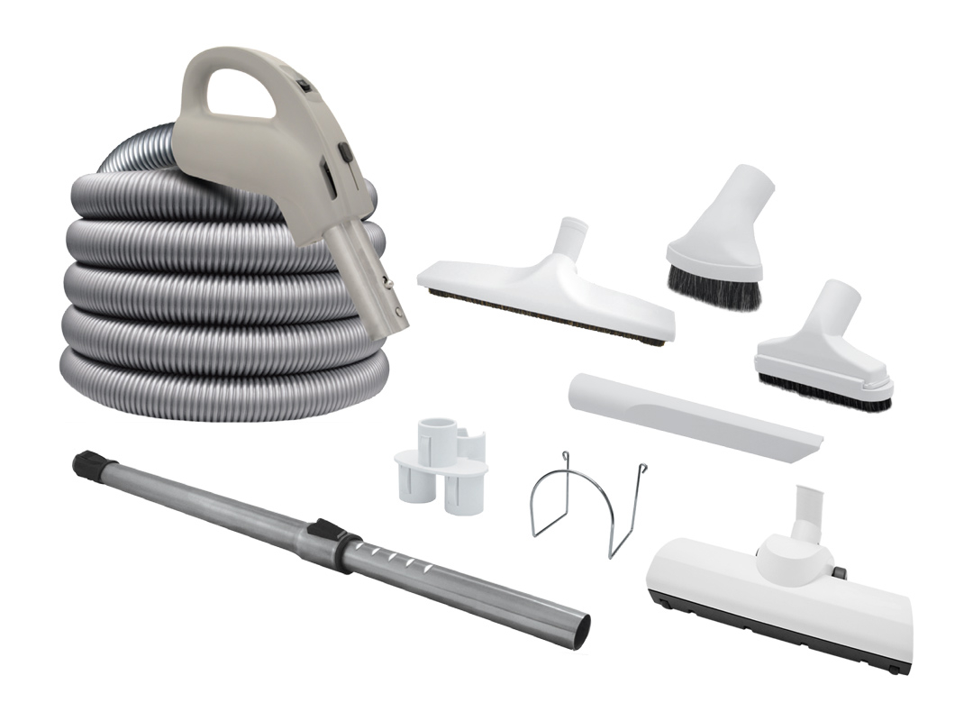 Ensemble d'accessoires 24V Boyau 35 pieds Super Pack avec brosse 12 po (30,5 cm) et balai à air turbo