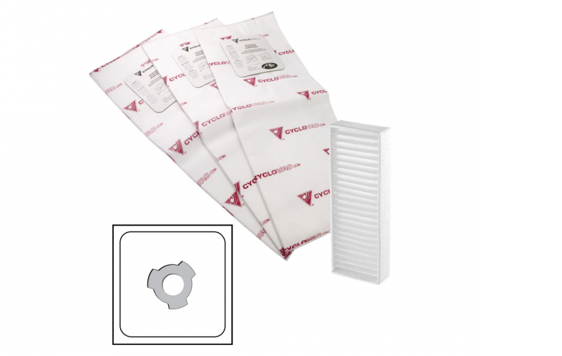 Sac électrostatique - 3 dents - Paquet de 3 sacs et 1 filtre à poussière de carbone inclus - 4,5 gal (20 l)